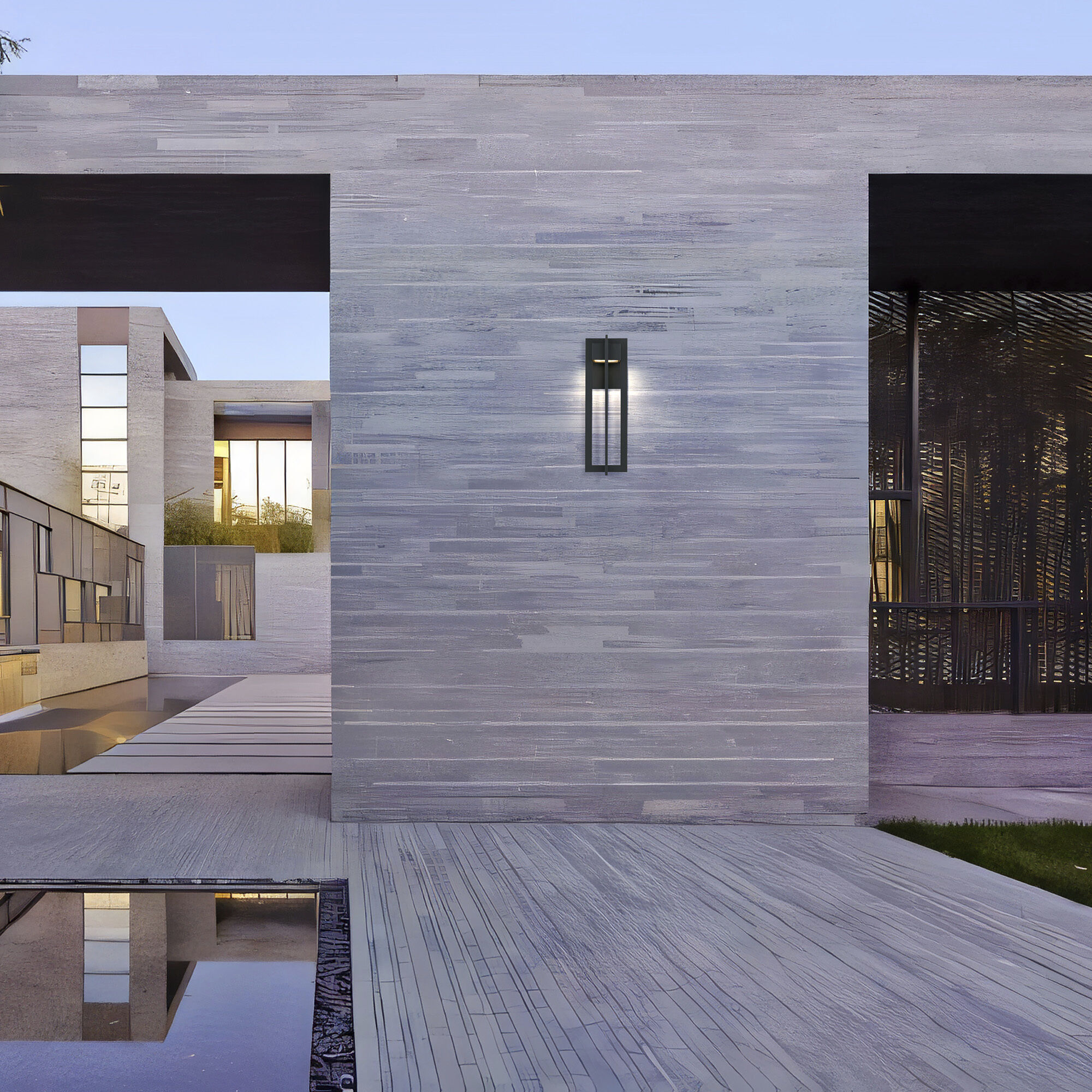 4 Bar LED 18 inch Sand Black Outdoor Wall Sconce